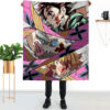 Plaid Demon Slayer Tanjiro Zenitsu Inosuke 1001 Couverture Plaid Polaire Plaid Canapé