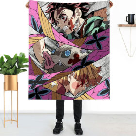 Plaid Demon Slayer Tanjiro Zenitsu Inosuke 1001 Couverture Plaid Polaire Plaid Canapé