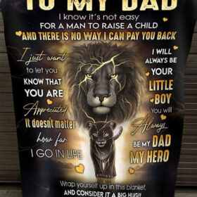 Plaid Lion à mon père, je sais que ce n’est pas facile pour un homme d’élever un enfant Couverture Plaid Polaire Plaid Canapé