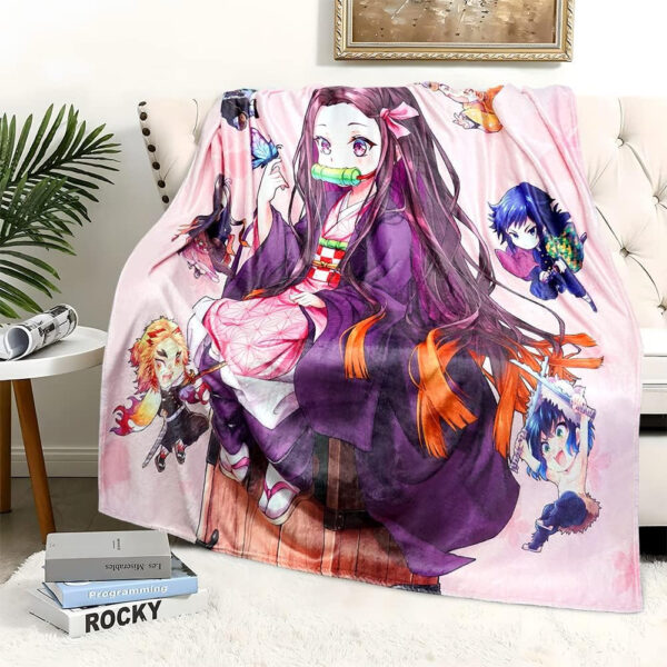 Plaid Demon Slayer Nezuko Kamado et tous les personnages 1004 Couverture Plaid Polaire Plaid Canapé