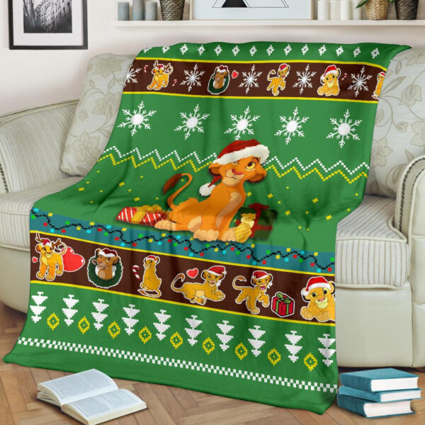 Plaid Noël du Roi Lion 01 Couverture Plaid Polaire Plaid Canapé – Image 2