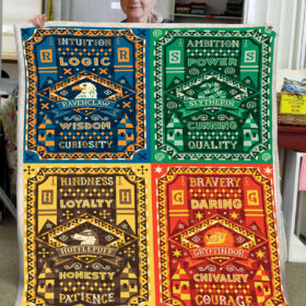 Plaid Les Quatre Maisons de Poudlard Harry Potter Couverture Plaid Polaire Plaid Canapé