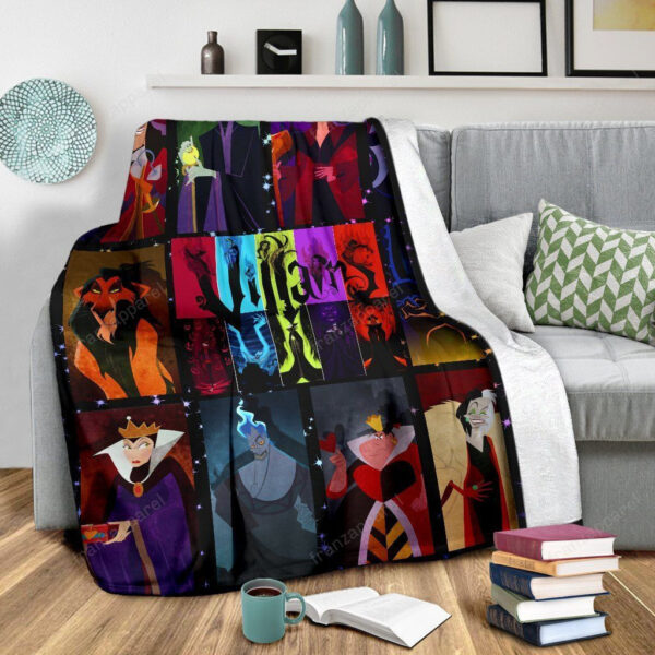 Plaid Méchants Disney Evil Queen Hades Cruella Couverture Plaid Polaire Plaid Canapé – Image 2