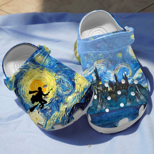 Sabots Harry Potter On Blue Theme Crocs Crocband Clog Comfortable Water Shoes - Clog