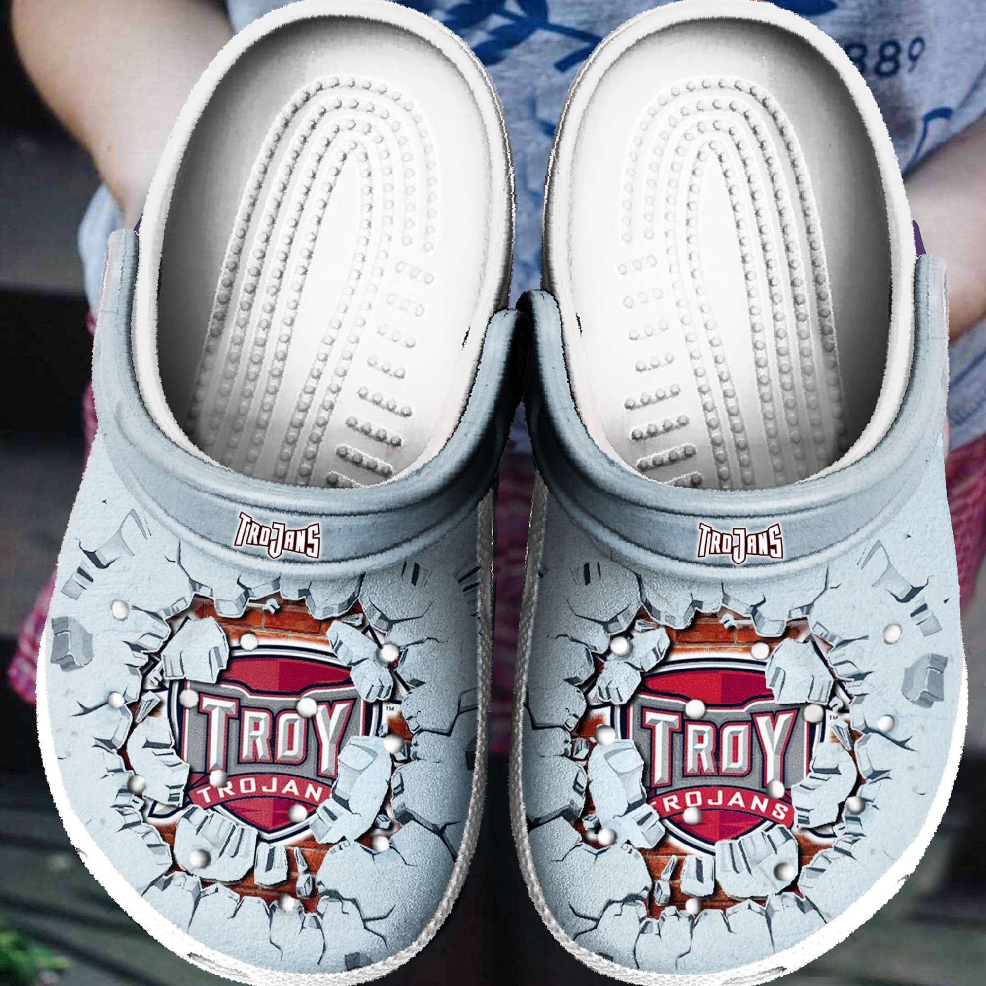 Sabots Troy Trojans Tide Broken Brick Crocs Crocband Clog Comfortable Water Shoes - Clog