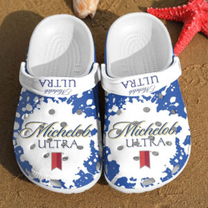 Sabots Michelob Ultra Crocs Crocband Clog Comfortable Water Shoes In Blue And White -  Clog