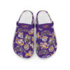 Sabots LSU Tigers Signature Team Logo Pattern Crocband Clog Comfortable Water Shoes - Purple/Yellow