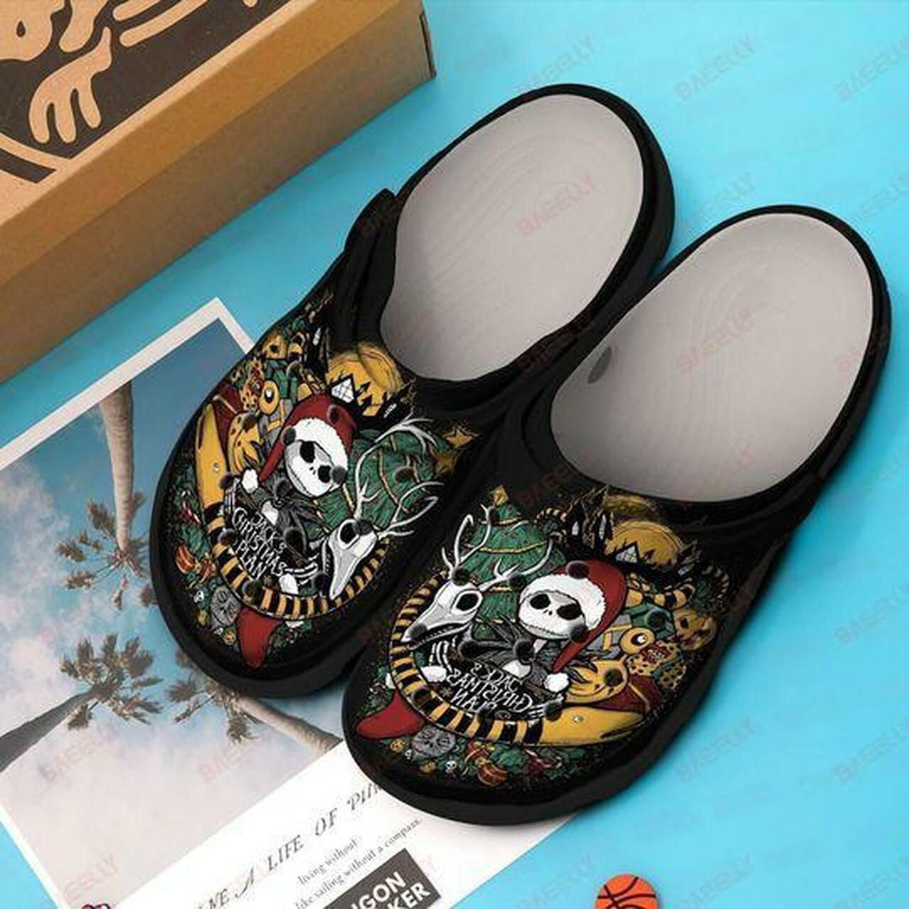 Sabots The Nightmare Before Christmas Jack Skellington Crocs Crocband Clog Comfortable Water Shoes - Clog