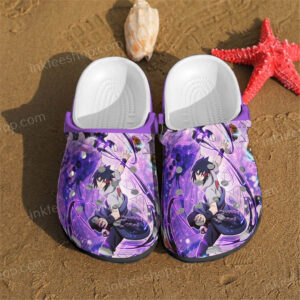 Sabots Uchiha Sasuke Anime Purple Theme Crocs Crocband Clog Comfortable Water Shoes -  Clog