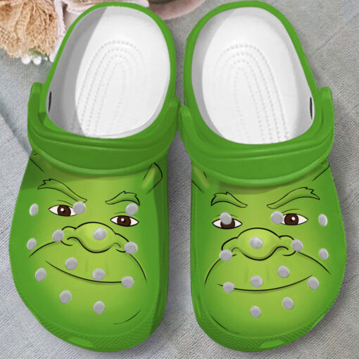 Sabots Shrek Face On Green Crocs Crocband Clog Comfortable Water Shoes - Clog