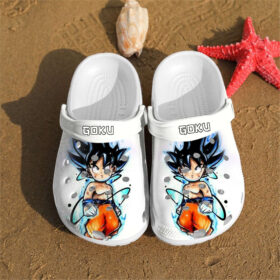 Sabots Personalised Goku Art Custom White Crocs Crocband Clog Comfortable Water Shoes –  Clog