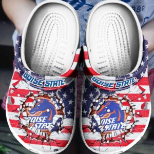 Sabots Boise State Broncos Logo Amercan Flag Pattern Crocs Classic Clogs Shoes -  Clog