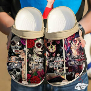Sabots Skull Be Strong Roses Crocs Crocband Clog Comfortable Water Shoes -  Clog