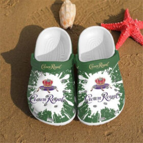Sabots Crown Royal Logo Splatter Pattern Crocs Classic Clogs Shoes In Green –  Clog
