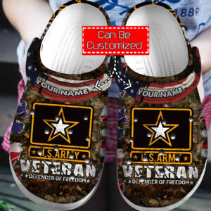 Sabots U.S. Army Veteran Defender Of Freedom Crocs Crocband Clog Comfortable Water Shoes -  Clog