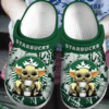 Sabots Starbucks Baby Yoda Pattern Crocs Classic Clogs Shoes In Green & White -  Clog