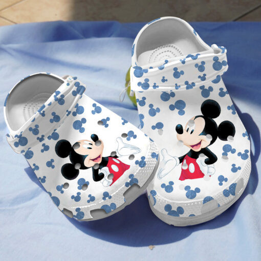 Sabots Mickey Mouse White Theme Crocs Crocband Clog Comfortable Water Shoes - Clog