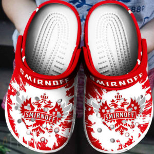 Sabots Smirnoff Vodka Logo Crocs Classic Clogs Shoes In Red White -  Clog
