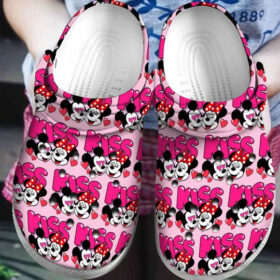 Sabots Kiss Mickey Pattern Crocs Classic Clogs Shoes In Black & Pink –  Clog