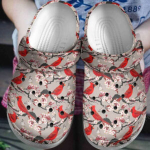 Sabots Cardinals Birds And Flower Pattern Crocs Classic Clogs Shoes In Gray -  Clog
