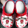 Sabots Jim Beam Logo Splatter Pattern Crocs Classic Clogs Shoes In Red -  Clog