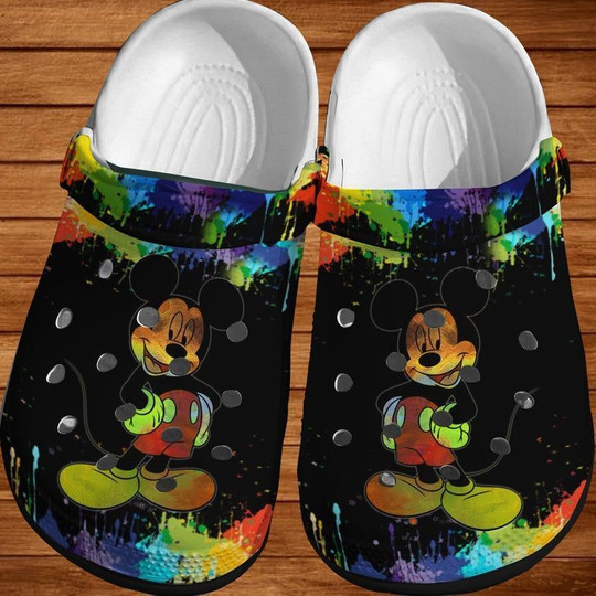 Sabots Mickey Mouse 3D Corlorful Crocs Classic Clogs Shoes In Black - Clog