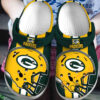 Sabots Green Bay Packers Logo Pattern Crocs Classic Clogs Shoes In Yellow & Green -  Clog