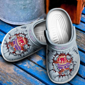 Sabots Crown Royal Logo Breaking Wall Pattern Crocs Classic Clogs Shoes In Gray –  Clog