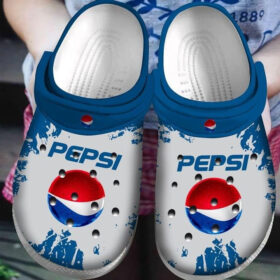 Sabots Pepsi Splatter Pattern Crocs Classic Clogs Shoes In White Blue –  Clog