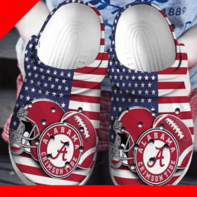 Sabots Alabama Crimson Tide American Flag Crocs Classic Clogs Shoes –  Clog