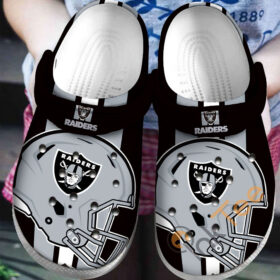 Sabots Las Vegas Raiders Logo Pattern Crocs Classic Clogs Shoes In Black & Grey –  Clog