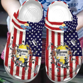 Sabots Corona Extra American Flag Pattern Crocs Classic Clogs Shoes –  Clog