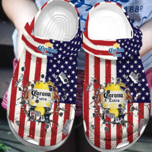 Sabots Corona Extra American Flag Pattern Crocs Classic Clogs Shoes -  Clog