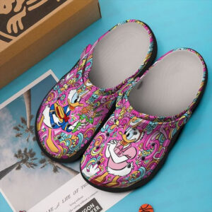 Sabots Disney Dusk W Heart Pattern Crocs Classic Clogs Shoes In Blue & Pink -  Clog