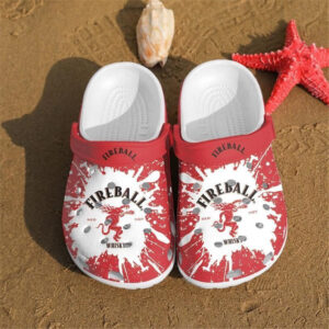 Sabots Fireball Captain Morgan Pattern Crocs Classic Clogs Shoes In Red & White -  Clog
