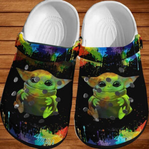 Sabots Baby Yoda At Night Pattern Crocs Classic Clogs Shoes In Black -  Clog