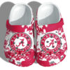 Sabots Alabama Crimson Logo Pattern Crocs Classic Clogs Shoes In White & Red -  Clog