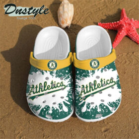 Sabots Oakland Athletics Logo Pattern Crocs Classic Clogs Shoes In Dark Green & White –  Clog