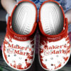 Sabots Marker's Mark Logo Splatter Pattern Crocs Classic Clogs Shoes In Red White -  Clog