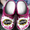 Sabots Mike's Harder Logo Pattern Crocs Classic Clogs Shoes In Pink & White -  Clog