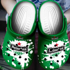 Sabots Heineken Beer Logo Splatter Pattern Crocs Classic Clogs Shoes In Green –  Clog