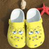 Sabots Spogebob Squarepants Sad Face Crocs Classic Clogs Shoes In Yellow -  Clog