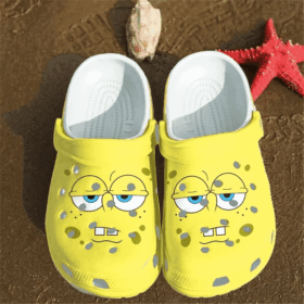 Sabots Spogebob Squarepants Sad Face Crocs Classic Clogs Shoes In Yellow –  Clog