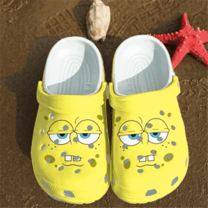 Sabots Spogebob Squarepants Sad Face Crocs Classic Clogs Shoes In Yellow -  Clog