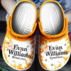 Sabots Evan Williams Logo Splatter Pattern Crocs Classic Clogs Shoes In Orange -  Clog
