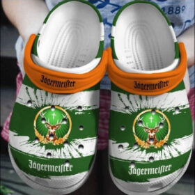 Sabots Jagermeister Logo Crocs Stripe Classic Clogs Shoes In Green White –  Clog