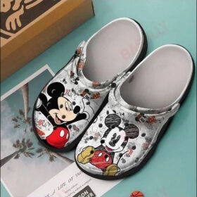 Sabots Mickey Mouse Stickers Pattern Crocs Classic Clogs Shoes In Black & Red –  Clog