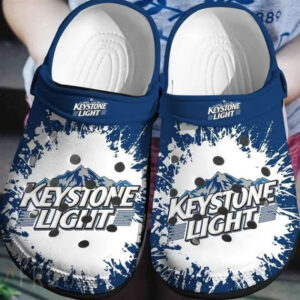 Sabots Keystone Light Logo Pattern Crocs Classic Clogs Shoes In Dark Blue & White -  Clog