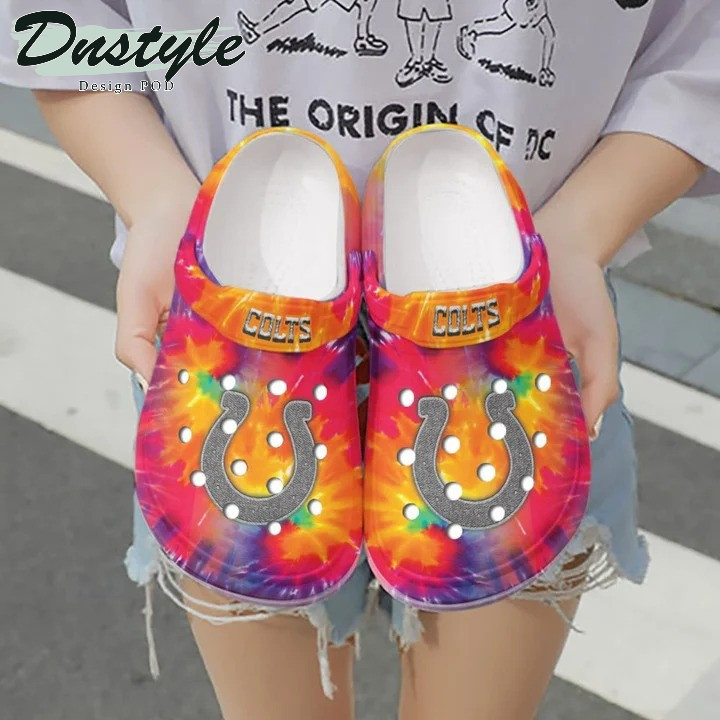 Sabots Indianapolis Colts Logo Pattern Crocs Classic Clogs Shoes In Light Colors - Clog