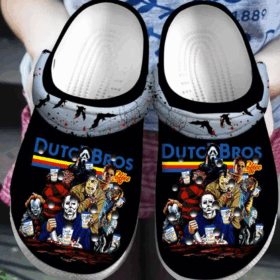 Sabots Dutch Bros Movie Characters Pattern Crocs Classic Clogs Shoes In Black & Blue –  Clog